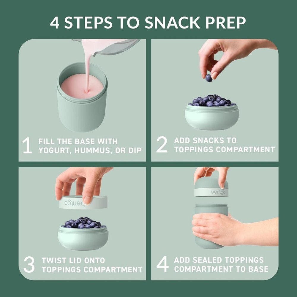 Snack Cup- Reusable Snack Container with Leak-Proof Design, Toppings Compartment - Picture 3 of 6